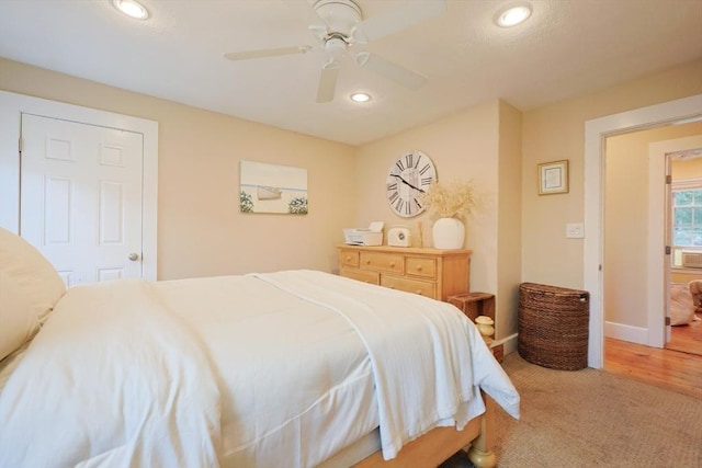 43 Thompson St, Maynard, MA 01754 - carpeted bedroom featuring recessed lighting and a ceiling fan