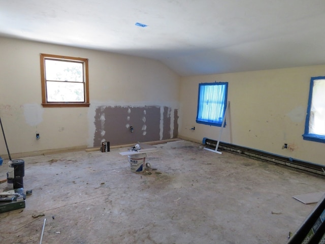 interior space with vaulted ceiling