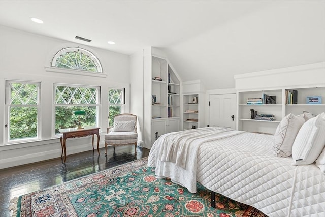 5 Stratford Rd, Winchester, MA 01890 - bedroom featuring vaulted ceiling, baseboards, and recessed lighting