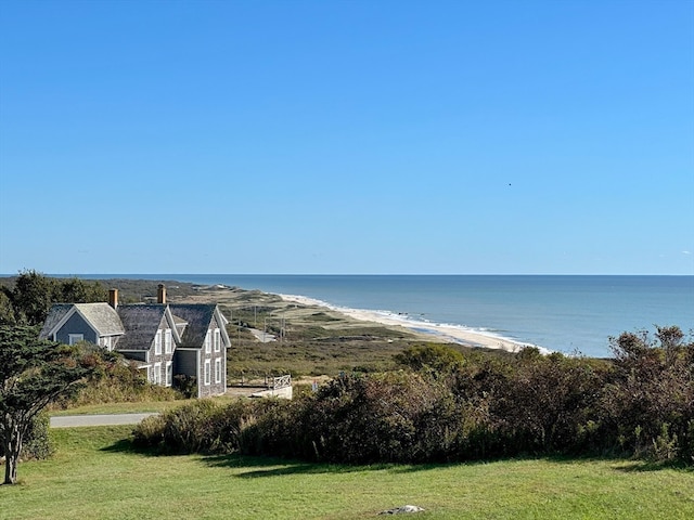 view of water feature featuring a beach view