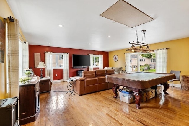 12 Clarner Rd, Lynn, MA 01904 - rec room featuring attic access, light wood-type flooring, and recessed lighting