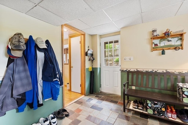 12 Clarner Rd, Lynn, MA 01904 - foyer featuring a drop ceiling and stone tile floors