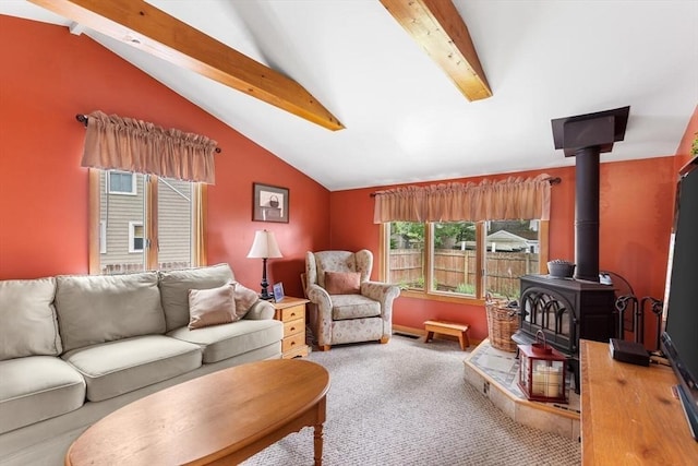 12 Clarner Rd, Lynn, MA 01904 - carpeted living room with a wood stove