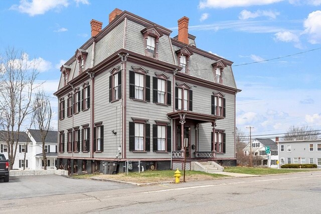 4 W Broadway, Gardner, MA 01440 - view of front of property with mansard roof and a chimney