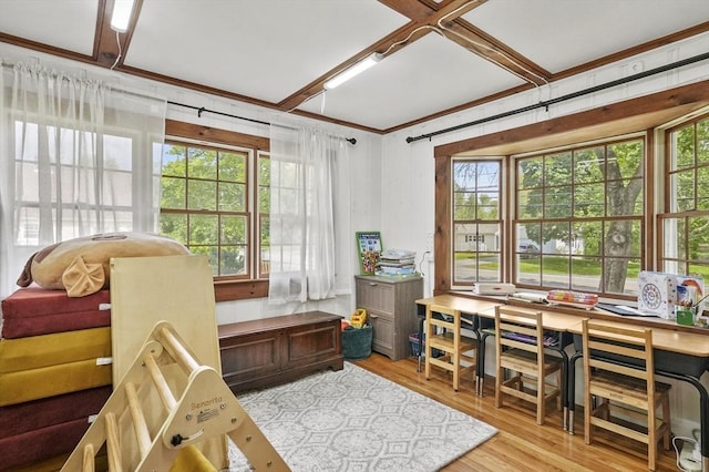114 Linebrook Rd, Ipswich, MA 01938 - office with healthy amount of natural light, wood finished floors, and crown molding