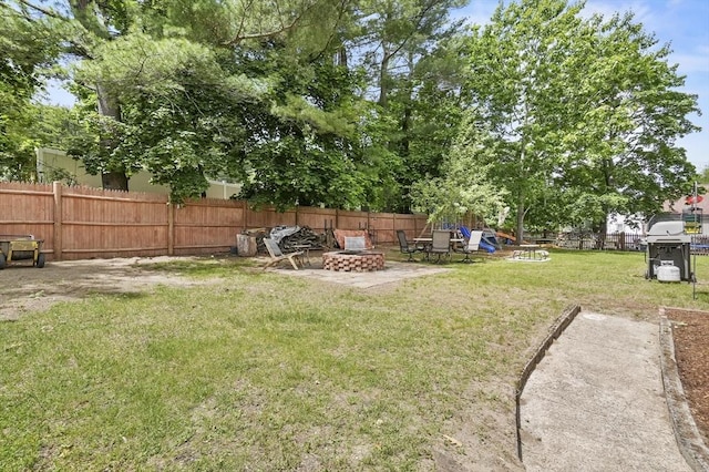114 Linebrook Rd, Ipswich, MA 01938 - view of yard featuring an outdoor fire pit