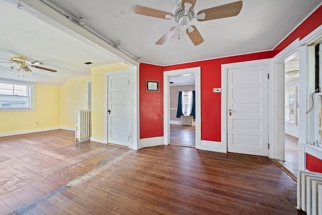 2 Eastern Ave, Hull, MA 02045 - entryway featuring a ceiling fan, hardwood / wood-style flooring, and radiator heating unit