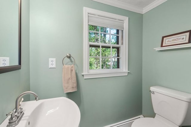 48 Pine Hill Dr, Walpole, MA 02081 - bathroom featuring a sink, toilet, and crown molding
