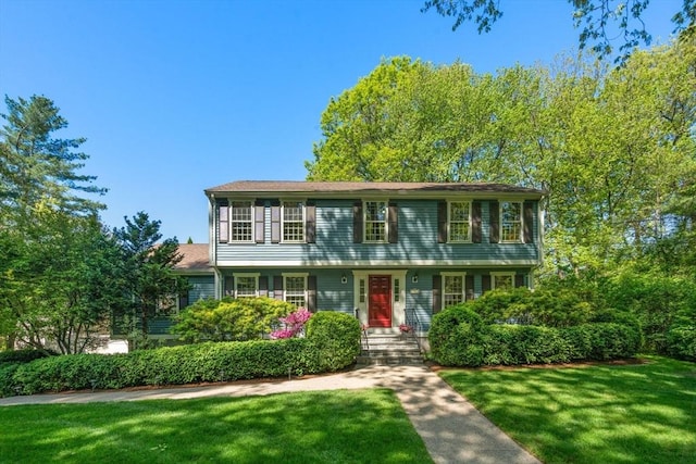 48 Pine Hill Dr, Walpole, MA 02081 - colonial house featuring a front yard