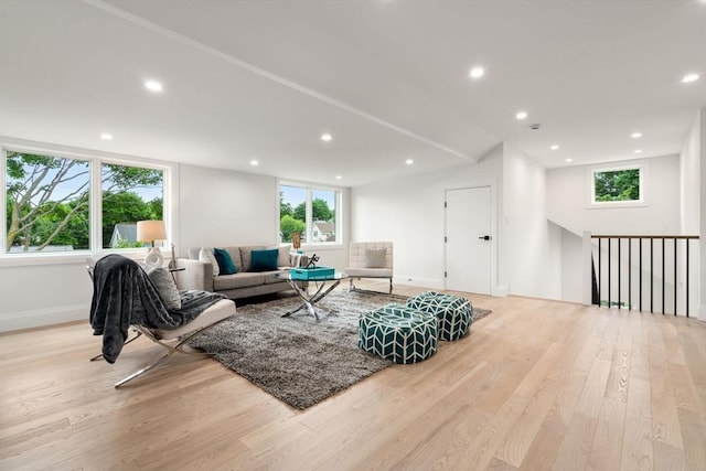 19 Johnson Pl Unit 19, Newton, MA 02466 - living room with light wood-type flooring, recessed lighting, and baseboards