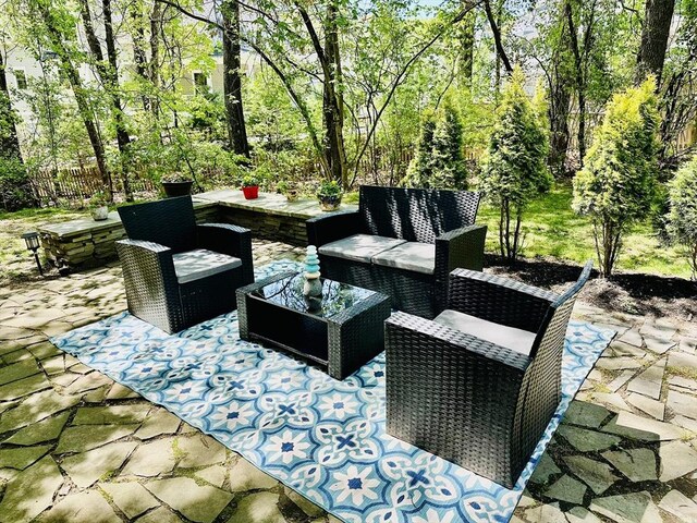view of patio with outdoor lounge area