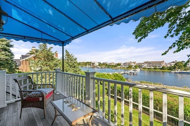 balcony with a water view