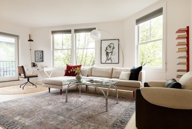 living area featuring plenty of natural light