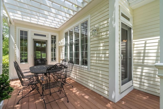 267 W St, Northborough, MA 01532 - deck with outdoor dining space and a pergola