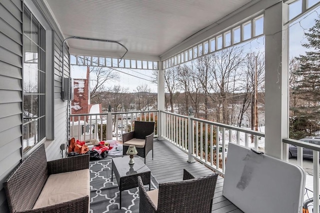 exterior space featuring an outdoor living space