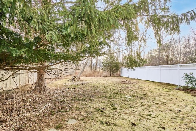 view of yard featuring fence