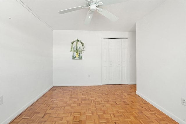 unfurnished room featuring ceiling fan