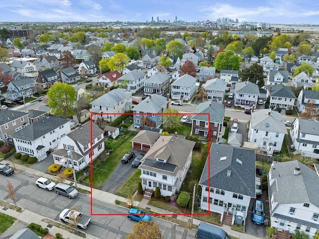 252-256 Billings St, Quincy, MA 02169 - aerial perspective of suburban area featuring property parcel outlined