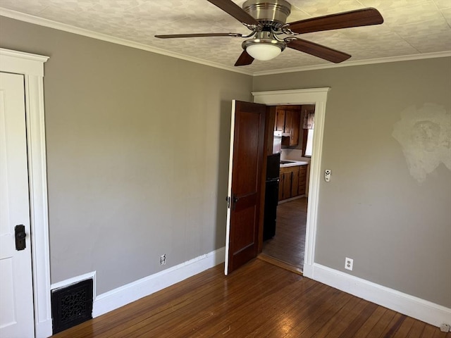 252-256 Billings St, Quincy, MA 02169 - unfurnished room with baseboards, dark wood-style floors, and ceiling fan