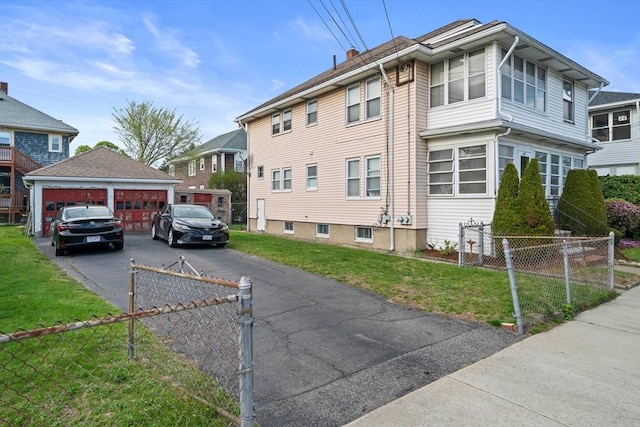252-256 Billings St, Quincy, MA 02169 - view of side of property featuring a detached garage and a chimney