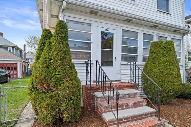 252-256 Billings St, Quincy, MA 02169 - property entrance with fence