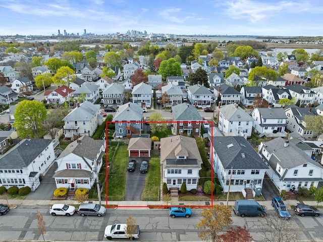 252-256 Billings St, Quincy, MA 02169 - aerial view of residential area with property boundaries highlighted