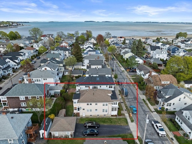 252-256 Billings St, Quincy, MA 02169 - aerial view of residential area featuring property boundaries highlighted and a large body of water