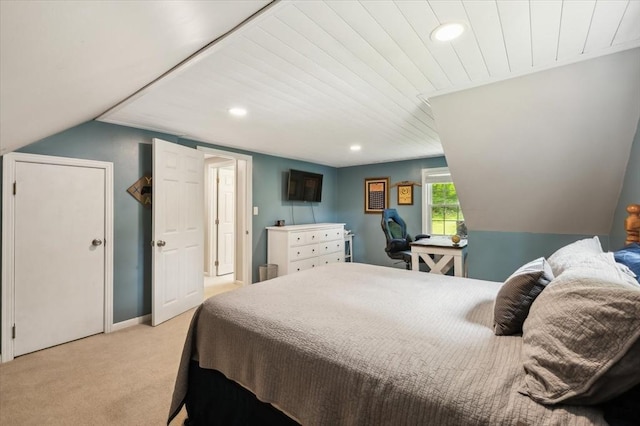24 S Loomis St, Southwick, MA 01077 - bedroom with light carpet, recessed lighting, baseboards, and vaulted ceiling