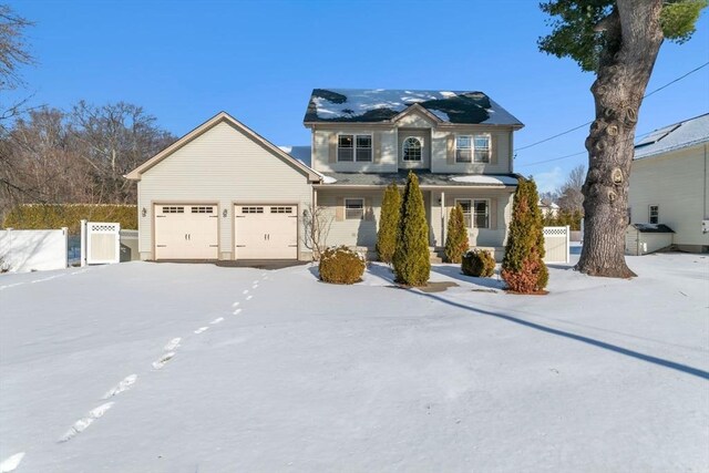 view of front of house with a garage