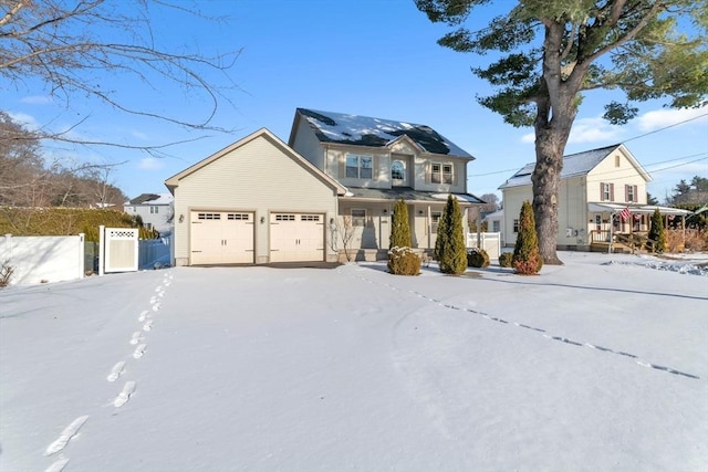 view of front of house with a garage