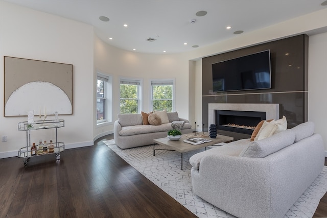 living room featuring wood-type flooring