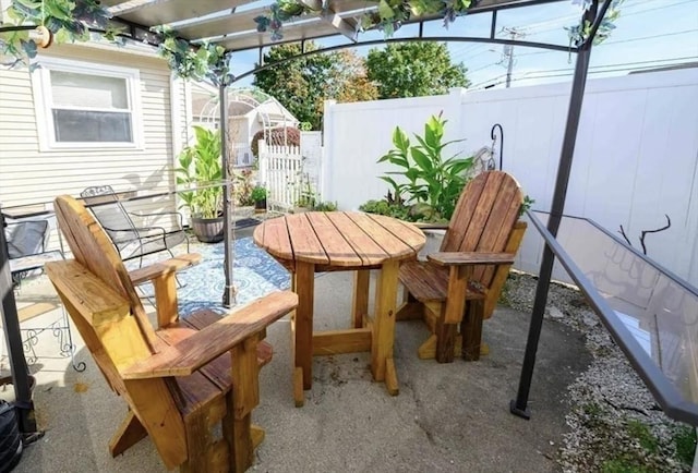 view of patio / terrace featuring a pergola