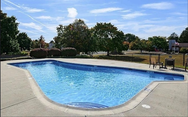 view of pool featuring a patio