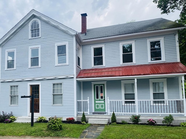 view of front of home featuring covered porch