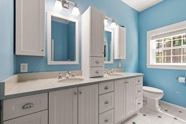 51 Fox Run Rd, Sudbury, MA 01776 - full bathroom featuring double vanity and tile patterned floors
