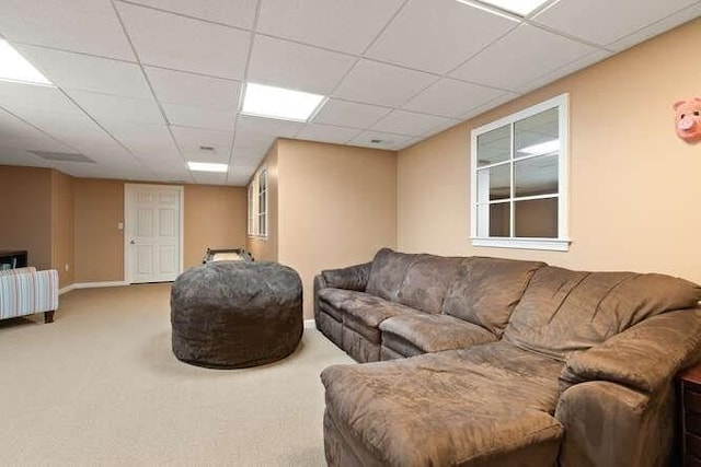 51 Fox Run Rd, Sudbury, MA 01776 - living room featuring carpet floors and a drop ceiling