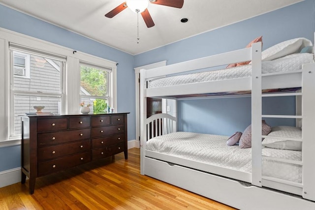 338 Forest St, Arlington, MA 02474 - bedroom featuring wood finished floors and ceiling fan