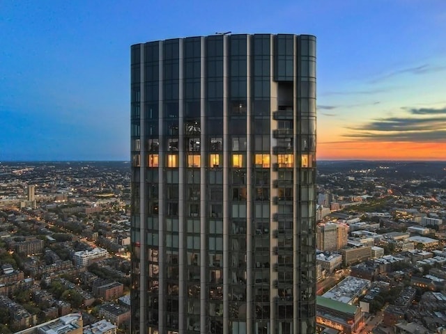 view of building exterior with a view of city