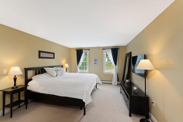 55 Arbor Rd, Uxbridge, MA 01569 - bedroom with light colored carpet, baseboards, and a baseboard radiator