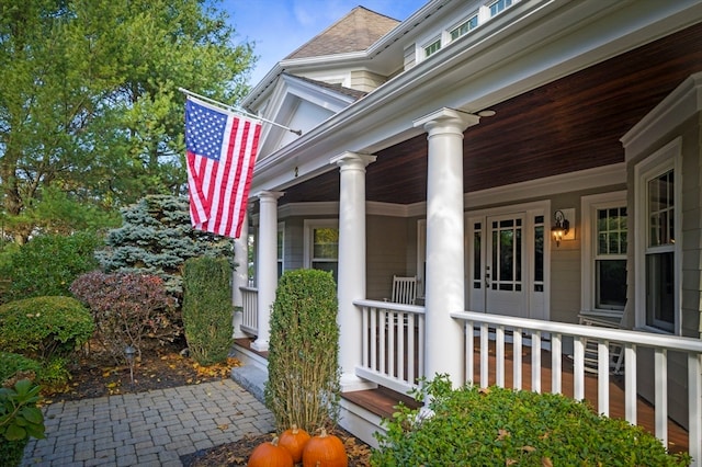 entrance to property with a porch