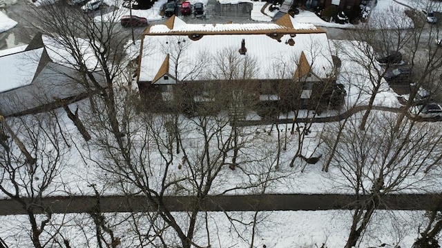 view of snowy aerial view