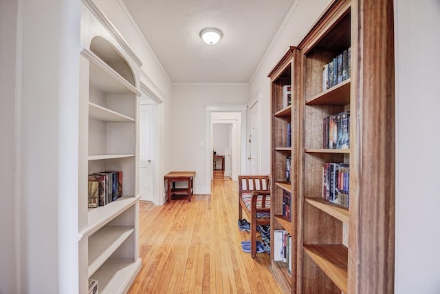 34 Garrison Rd Unit 4, Brookline, MA 02445 - hall with light wood-style floors and ornamental molding