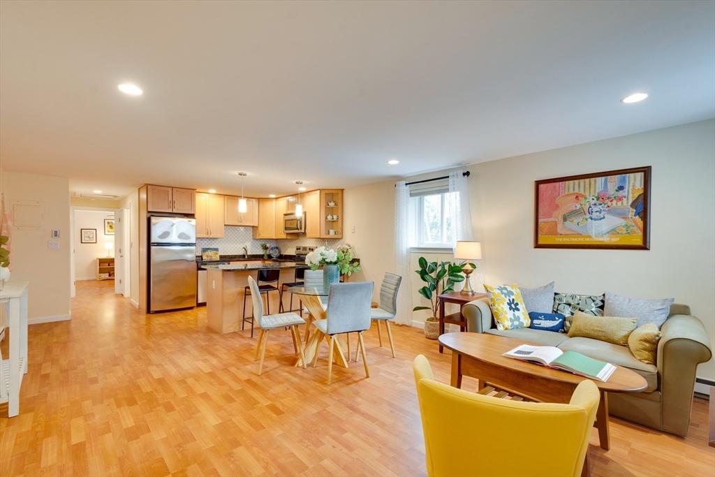 living room featuring light hardwood / wood-style floors