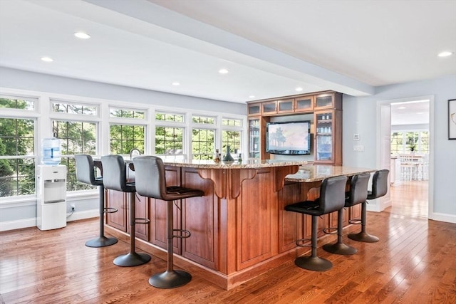 20 Stagecoach Rd, Topsfield, MA 01983 - indoor wet bar with recessed lighting, wood finished floors, and baseboards
