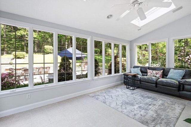 20 Stagecoach Rd, Topsfield, MA 01983 - sunroom / solarium with a skylight, plenty of natural light, lofted ceiling, and baseboards