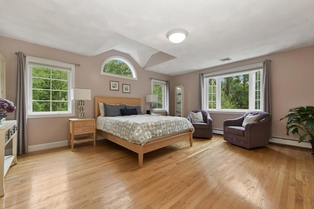 1 Fox Hunt Ln, Winchester, MA 01890 - bedroom featuring light wood-type flooring and baseboard heating