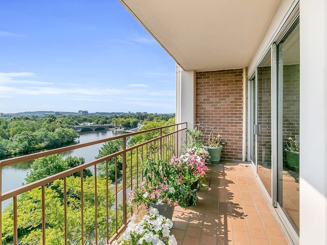 balcony with a water view