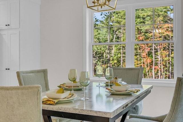 dining room featuring an inviting chandelier