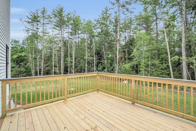 deck with a lawn