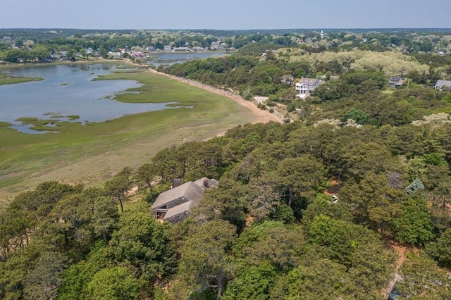 135 Marven Way, Wellfleet, MA 02667 - aerial view of property's location with a large body of water and a forest